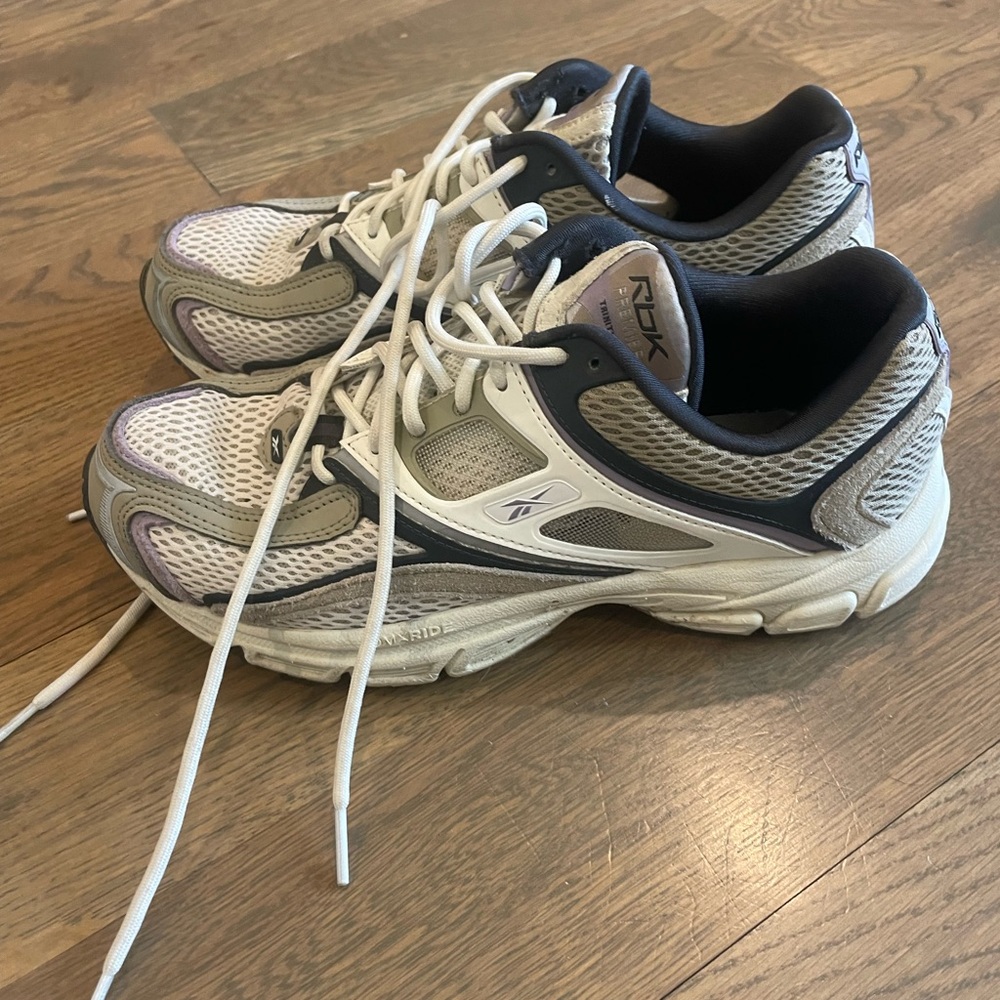 Reebok Women’s Cream and Black Athletic Shoes